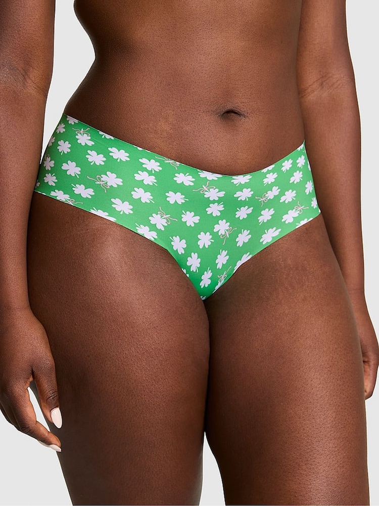 Victoria's Secret PINK Wild Green Shamrock Print Cheeky No Show Knickers - Image 1 of 2