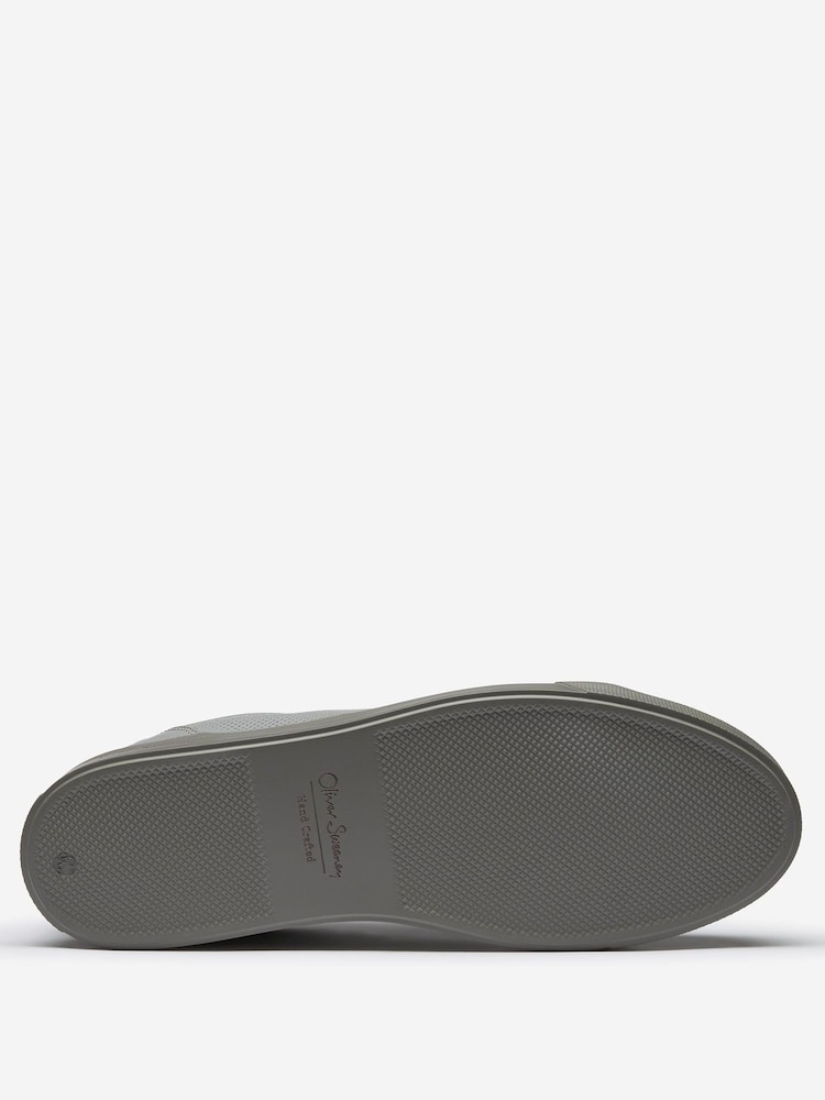 Oliver Sweeney Perforated Calf Leather Cupsole Brown Trainers - Image 5 of 5