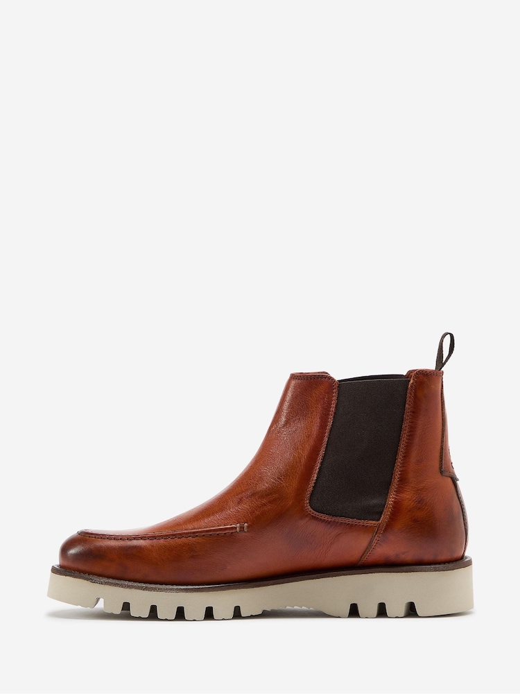 Oliver Sweeney Hand Finished Leather Chelsea Brown Boots - Image 2 of 5 Oliver Sweeney Hand Finished Leather Chelsea Brown Boots - Image 2 of 5