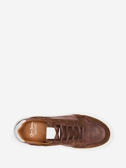 Oliver Sweeney Hand Finished Calf Leather Cupsole Brown Trainers - Image 4 of 5