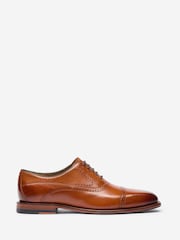 Oliver Sweeney Antiqued Leather Oxford Brown Shoes - Image 1 of 5