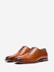 Oliver Sweeney Antiqued Leather Oxford Brown Shoes - Image 3 of 5