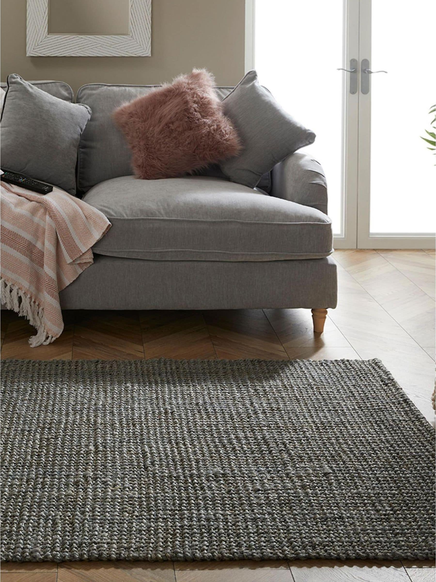 Whitefield Grey Jute Rug 120 x 170cm - Image 5