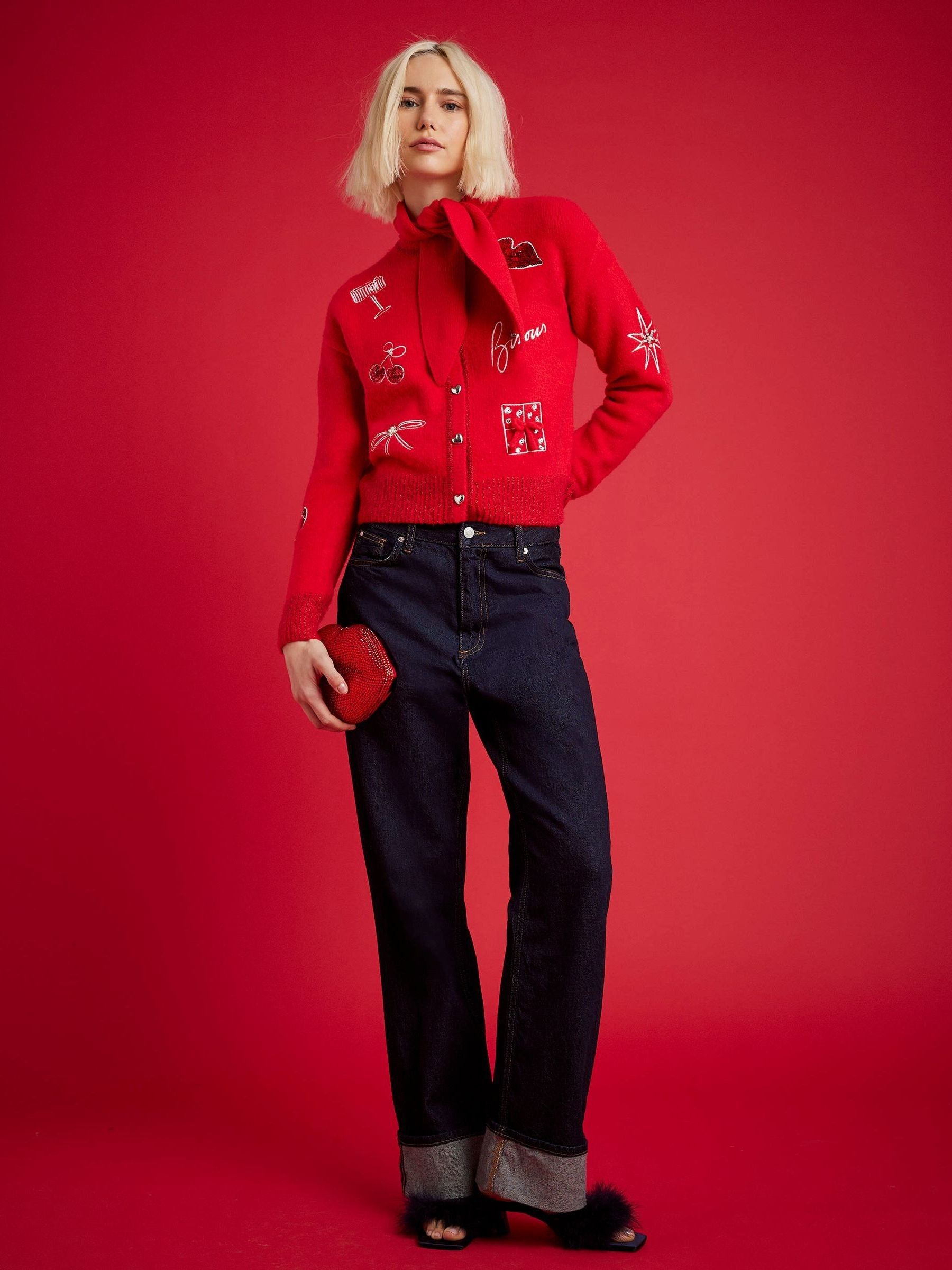 Buy River Island Red Nephthys Collab Doodle Hearts and Bows