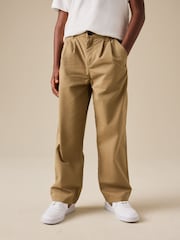 Tan Brown Pleat Chino Trousers (3-16yrs) - Image 2 of 4