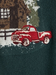 Abercrombie & Fitch Green Christmas Novelty Graphic Crew Neck Sweatshirt - Image 2 of 2