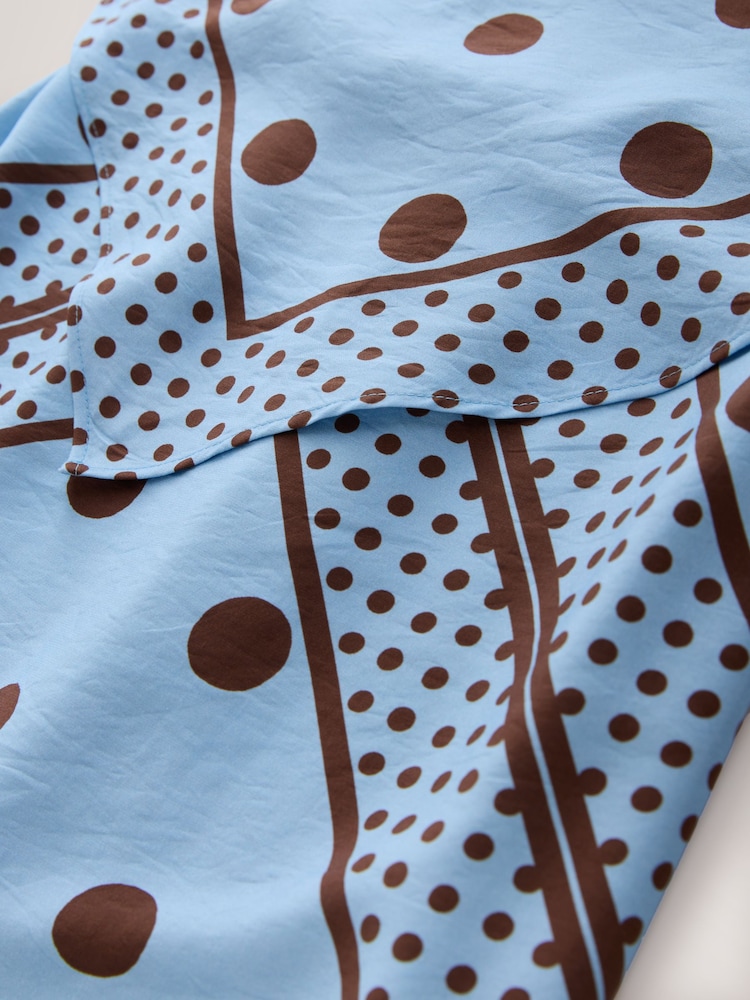 Buy Blue/Chocolate Brown Polka Dot Bandeau Scarf Detail Midi Dress from  Next Germany