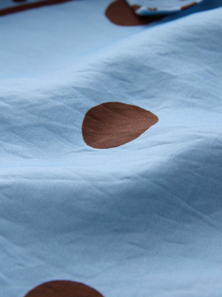 Blue/Chocolate Brown Polka Dot Bandeau Scarf Detail Midi Dress - Image 7 of 7 Blue/Chocolate Brown Polka Dot Bandeau Scarf Detail Midi Dress - Image 7 of 7