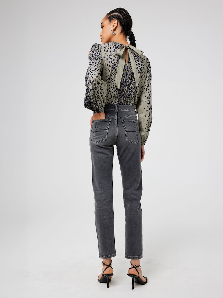 SCAMP & DUDE Black Relaxed Straight Leg Jeans Studded - Image 2 of 4