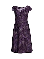 Gina Bacconi Purple Abella Illusion Jewel Floral Dress - Image 5 of 5