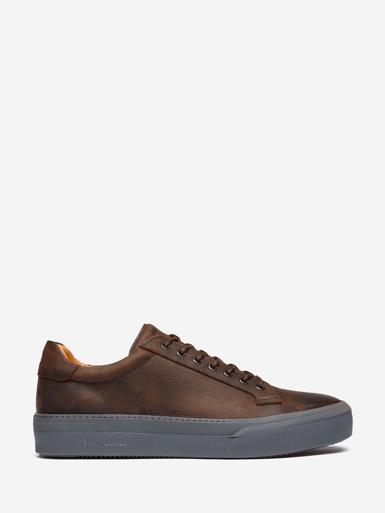 Oliver Sweeney Kudu Leather Cupsole Brown Trainers - Image 1 of 5 Oliver Sweeney Kudu Leather Cupsole Brown Trainers - Image 1 of 5