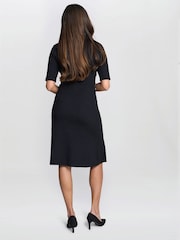 Gina Bacconi Vickie Button Detail Knit Black Dress - Image 2 of 6