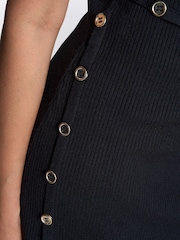 Gina Bacconi Vickie Button Detail Knit Black Dress - Image 5 of 6