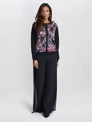 Vilma Floral Satin Front Cardigan - Image 3 of 5