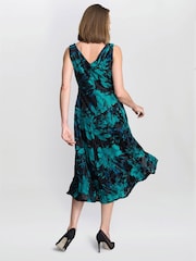 Gina Bacconi Beth Floral Midi Black Dress - Image 2 of 4