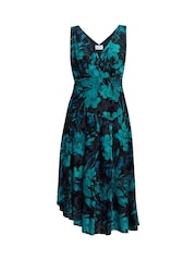 Gina Bacconi Beth Floral Midi Black Dress - Image 4 of 4