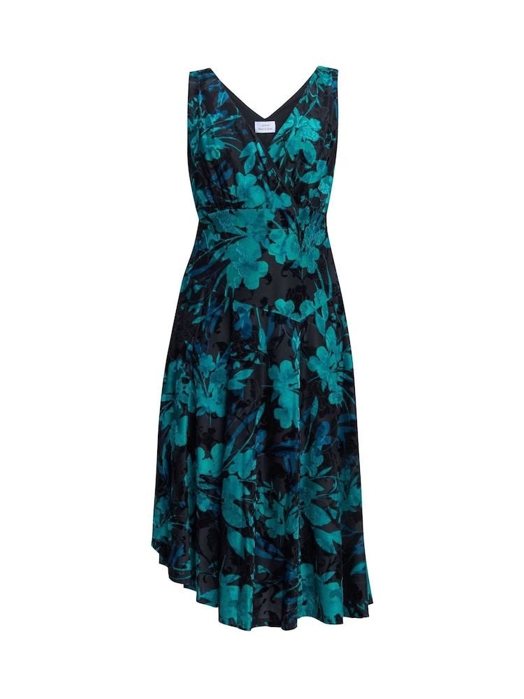 Gina Bacconi Beth Floral Midi Black Dress - Image 4 of 4