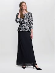 Gina Bacconi Bernice Chiffon Maxi Black Skirt - Image 3 of 5
