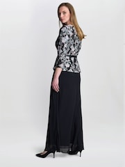 Gina Bacconi Bernice Chiffon Maxi Black Skirt - Image 4 of 5