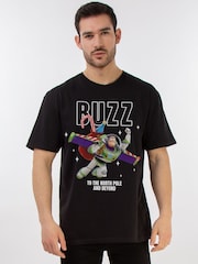 Brands In Black Disney Toy-Story Buzz Beyond Christmas T-Shirt - Image 1 of 5
