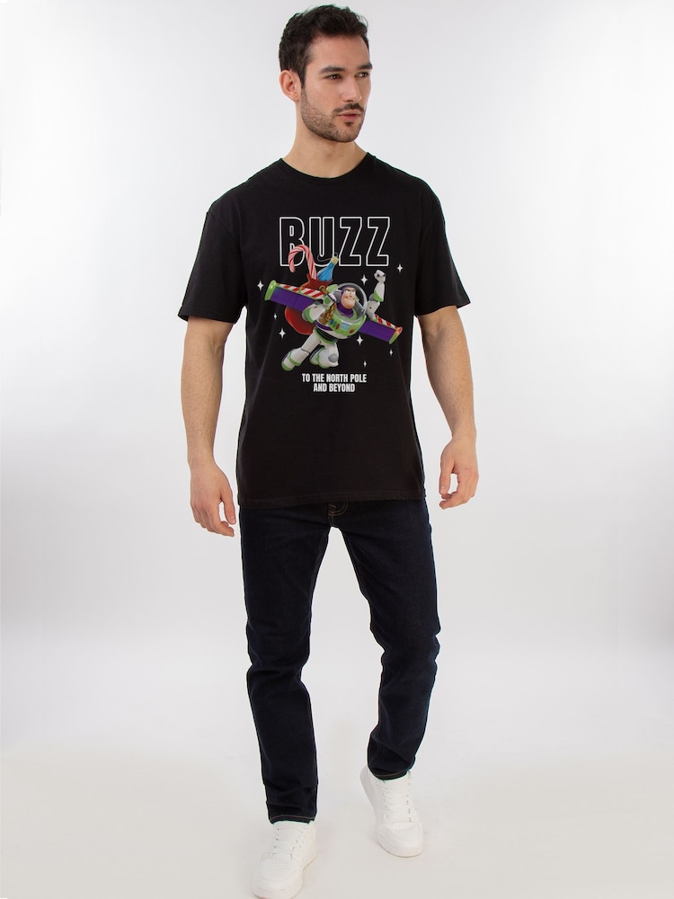 Brands In Black Disney Toy-Story Buzz Beyond Christmas T-Shirt - Image 2 of 5