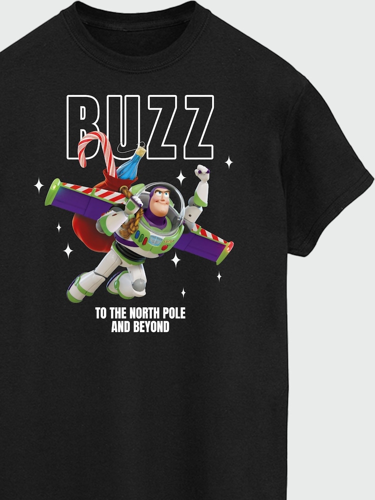 Brands In Black Disney Toy-Story Buzz Beyond Christmas T-Shirt - Image 5 of 5