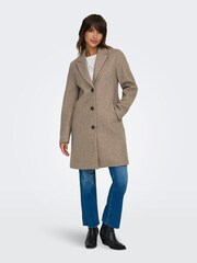 JDY Brown Wide Sleeve Coat - Image 1 of 6
