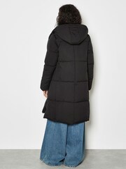 Apricot Black Large Panel Puffer Midi Jacket - Image 4 of 4
