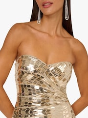 Adrianna By Adrianna Gold Papell Beaded Short Dress - Image 4 of 6