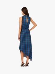 Adrianna Papell Blue Adrianna By Plaid Asymmetrical Dress - Image 2 of 6