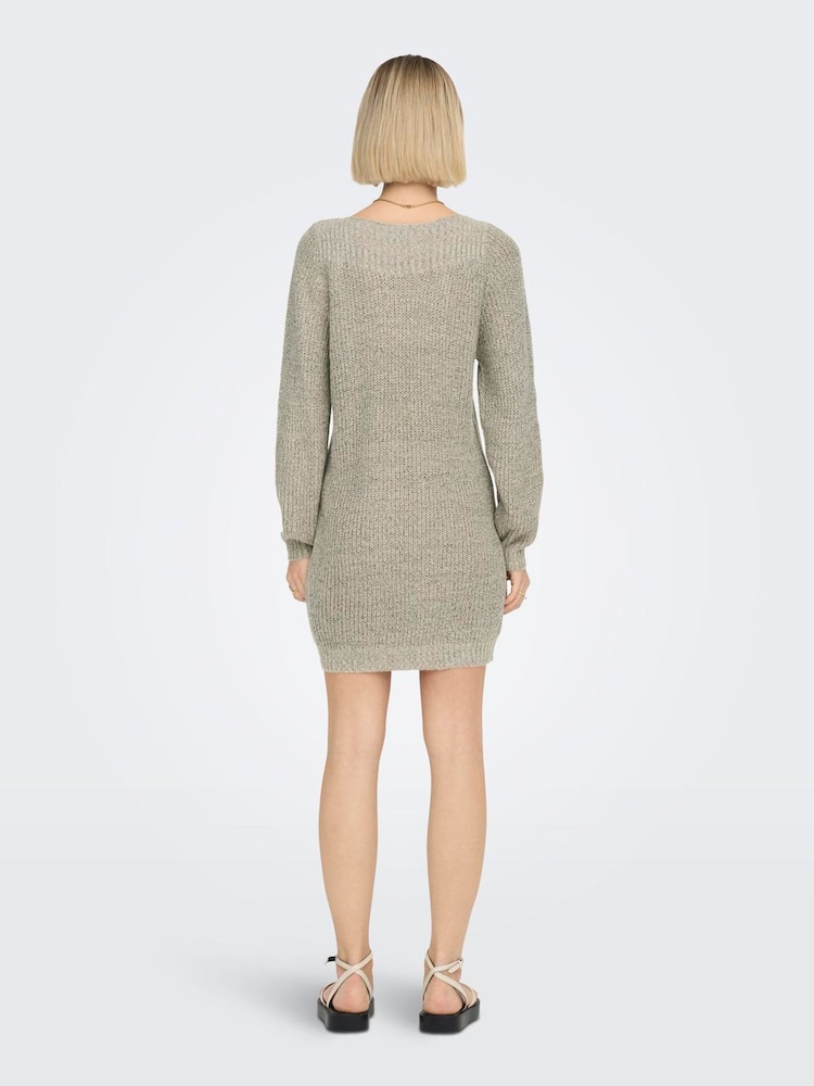 JDY Light Green Knitted Midi Jumper Dress - Image 2 of 6 JDY Light Green Knitted Midi Jumper Dress - Image 2 of 6