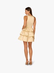 Adrianna Papell Gold Adrianna By Gold Metallic Jacquard Mini Dress - Image 2 of 6