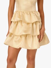 Adrianna Papell Gold Adrianna By Gold Metallic Jacquard Mini Dress - Image 4 of 6