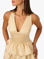 Adrianna Papell Gold Adrianna By Gold Metallic Jacquard Mini Dress - Image 5 of 6