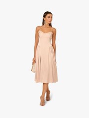 Adrianna Papell Gold Adrianna By Gold Stretch Satin Dress - Image 3 of 6