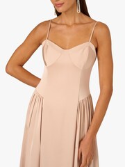 Adrianna Papell Gold Adrianna By Gold Stretch Satin Dress - Image 4 of 6