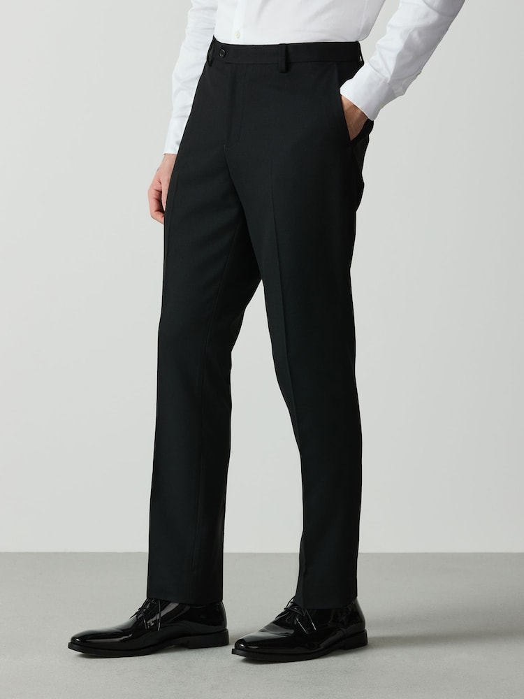 Black Slim Fit Textured Suit Trousers - Image 1 of 5 Black Slim Fit Textured Suit Trousers - Image 1 of 5