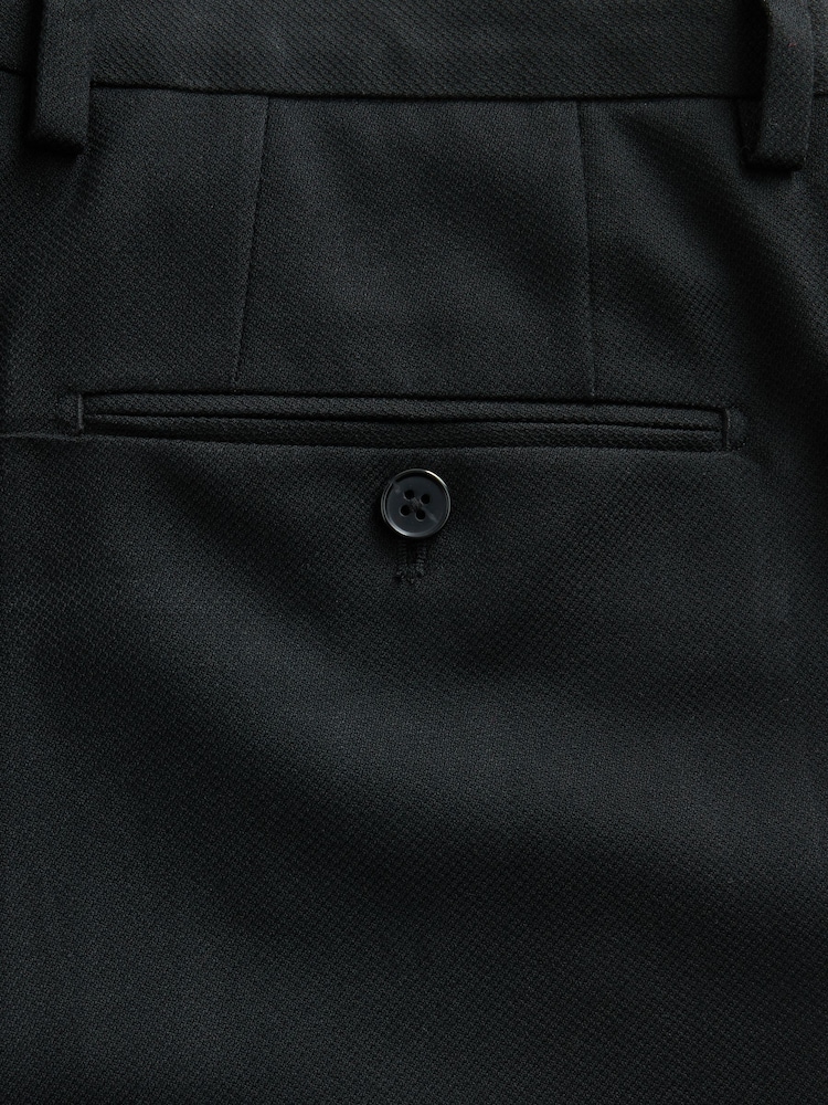 Black Slim Fit Textured Suit Trousers - Image 10 of 10