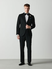 Black Slim Fit Textured Suit Trousers - Image 2 of 5