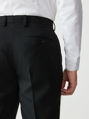 Black Slim Fit Textured Suit Trousers - Image 4 of 5
