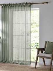 Yard Eucalyptus Green Nimbus Sheer Tab Top Curtains Panel - Image 1 of 5