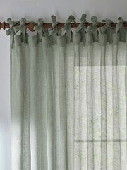 Yard Eucalyptus Green Nimbus Sheer Tab Top Curtains Panel - Image 3 of 5