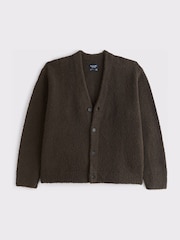 Qəhvəyi - Abercrombie & Fitch Boucle Vintage Kardigan - 8şəkildən 7 şəkil