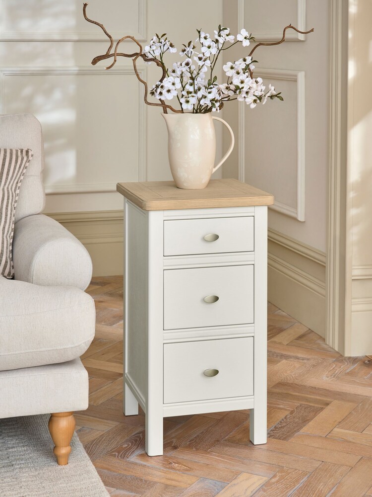 White Hampton Painted Oak Side Table - Image 1 of 5 White Hampton Painted Oak Side Table - Image 1 of 5