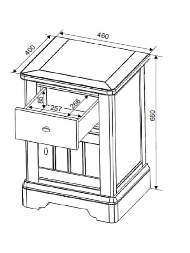 White Hampton Painted Oak Storage Side Table - Image 3 of 3