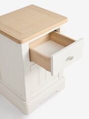White Hampton Painted Oak Storage Side Table - Image 6 of 7