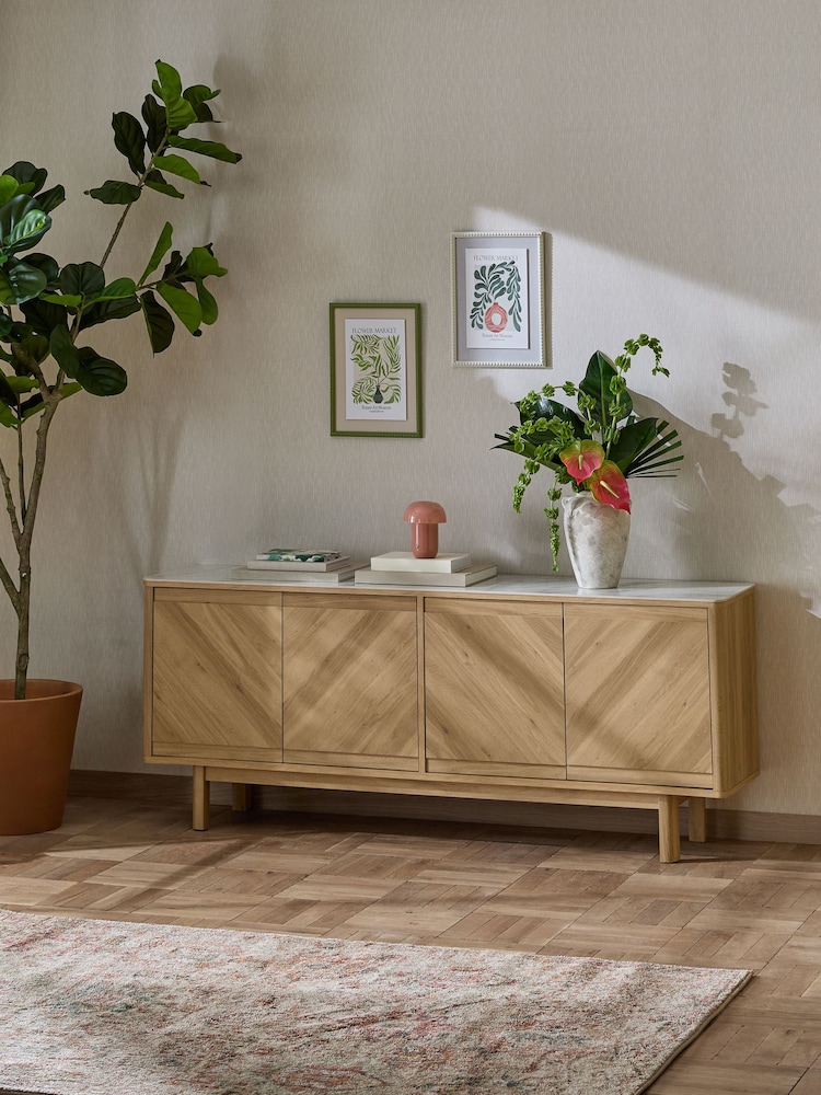 Light Natural Hayford Ceramic Oak Effect Sideboard - Image 2 of 9 Light Natural Hayford Ceramic Oak Effect Sideboard - Image 2 of 9