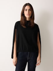 Jigsaw Black Merino Cape Jumper - Image 1 of 2