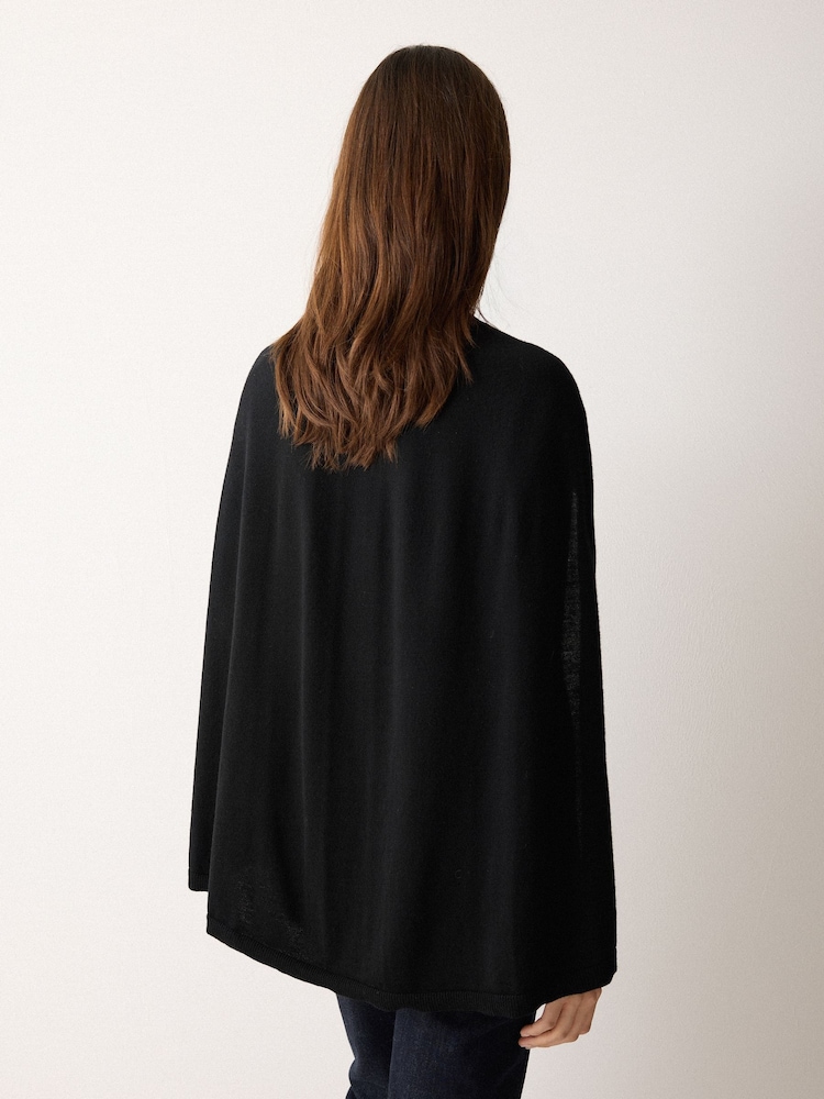 Jigsaw Black Merino Cape Jumper - Image 2 of 2 Jigsaw Black Merino Cape Jumper - Image 2 of 2