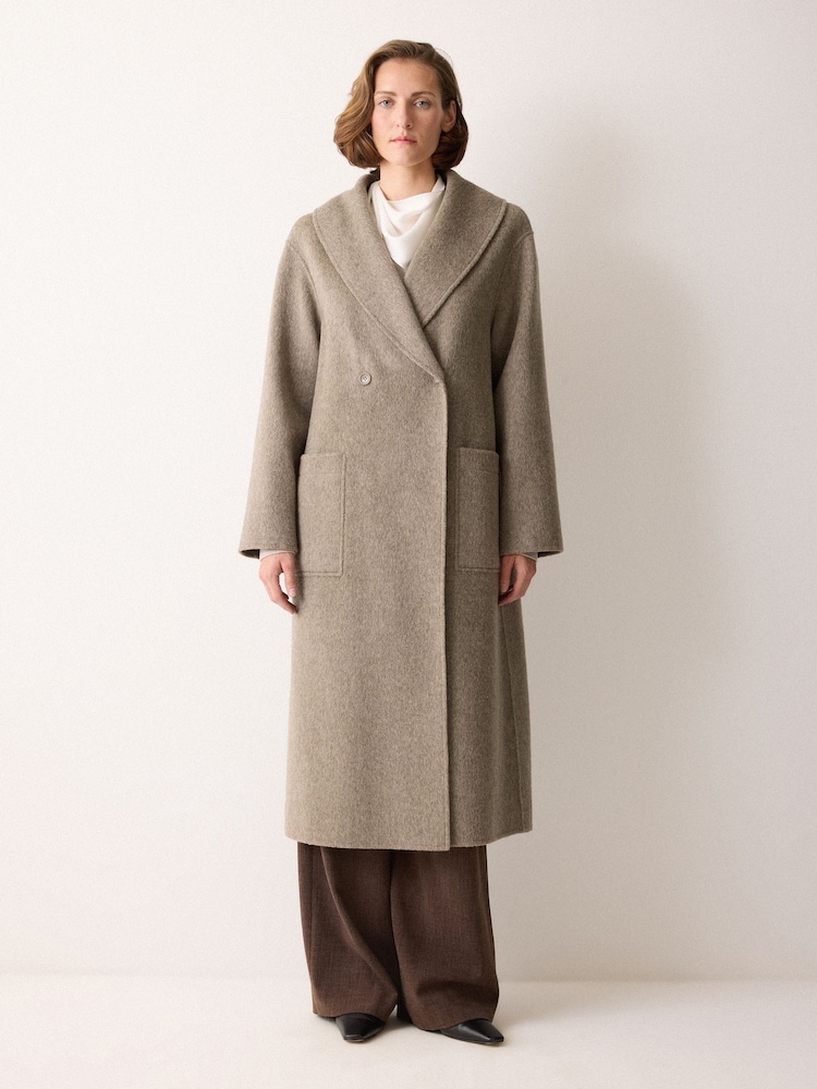 Jigsaw Natural Double Faced Shawl Midi Coat - Image 1 of 2